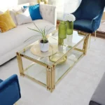 Stainless steel glass table
