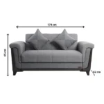 Light Grey Liva Sofa Set - Image 3