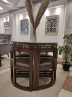 طاولة طعام حديثة Outdoor4013 مع 4 كراسي | الرمز