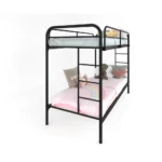 Metal Bunk Bed with Ladder, 150 × 91 × 203 cm – Black - Image 2